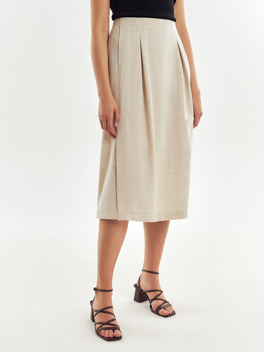 Летняя юбка из хлопка и льна