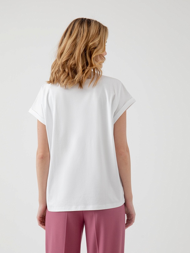 Футболка с принтом из 100% мерсеризированного хлопка