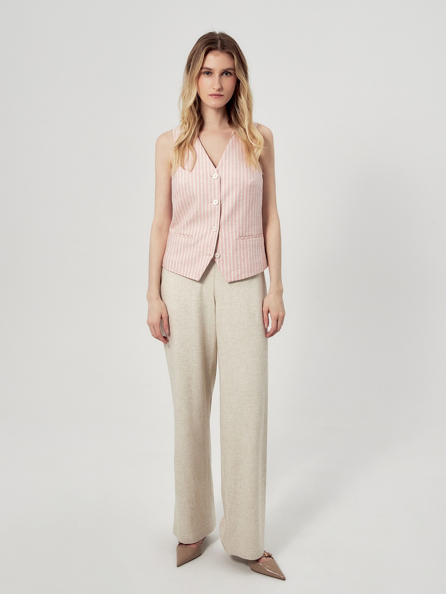 Летний жилет из вискозы и льна