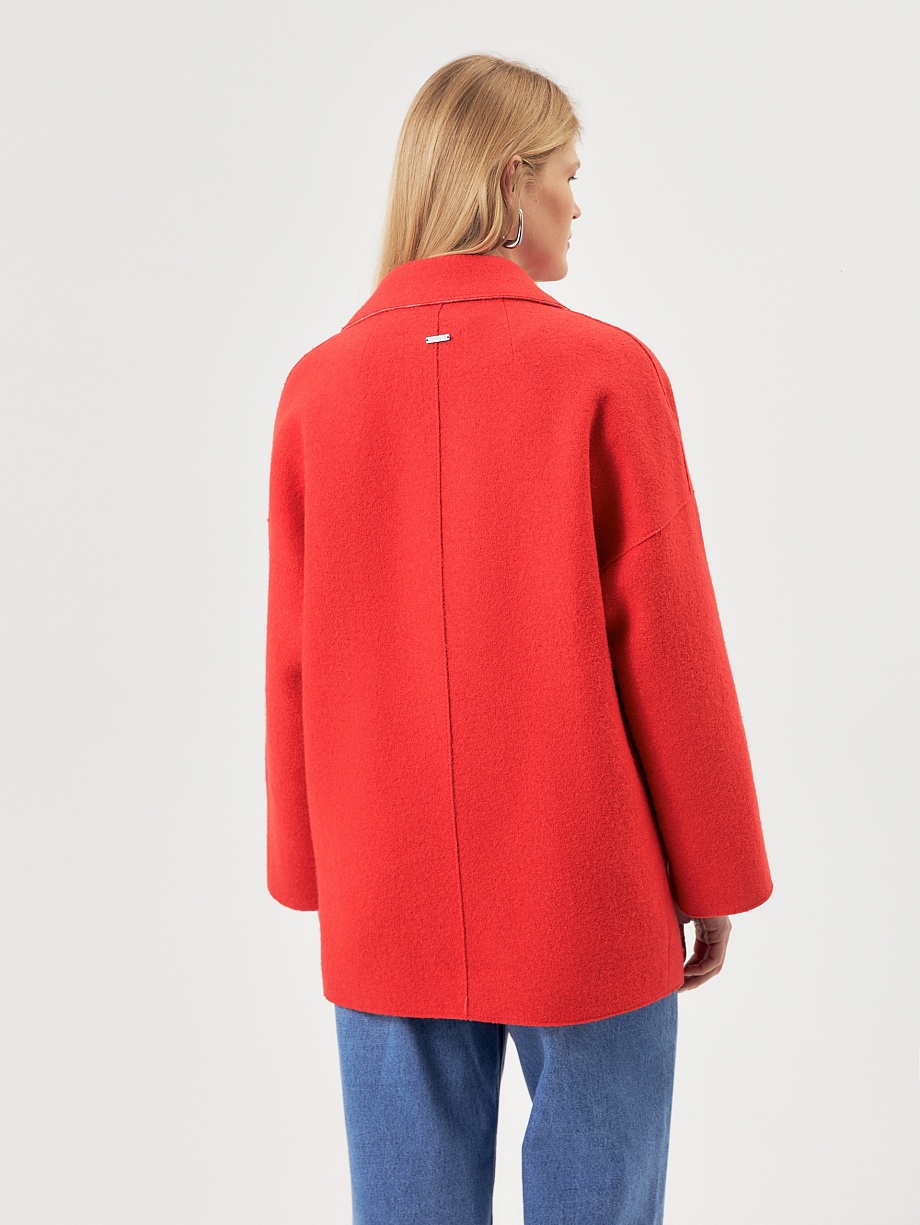 Демисезонное полупальто силуэта кокон