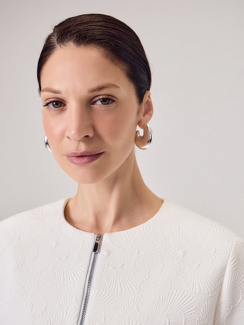 Укороченный жакет  из фактурного жаккарда