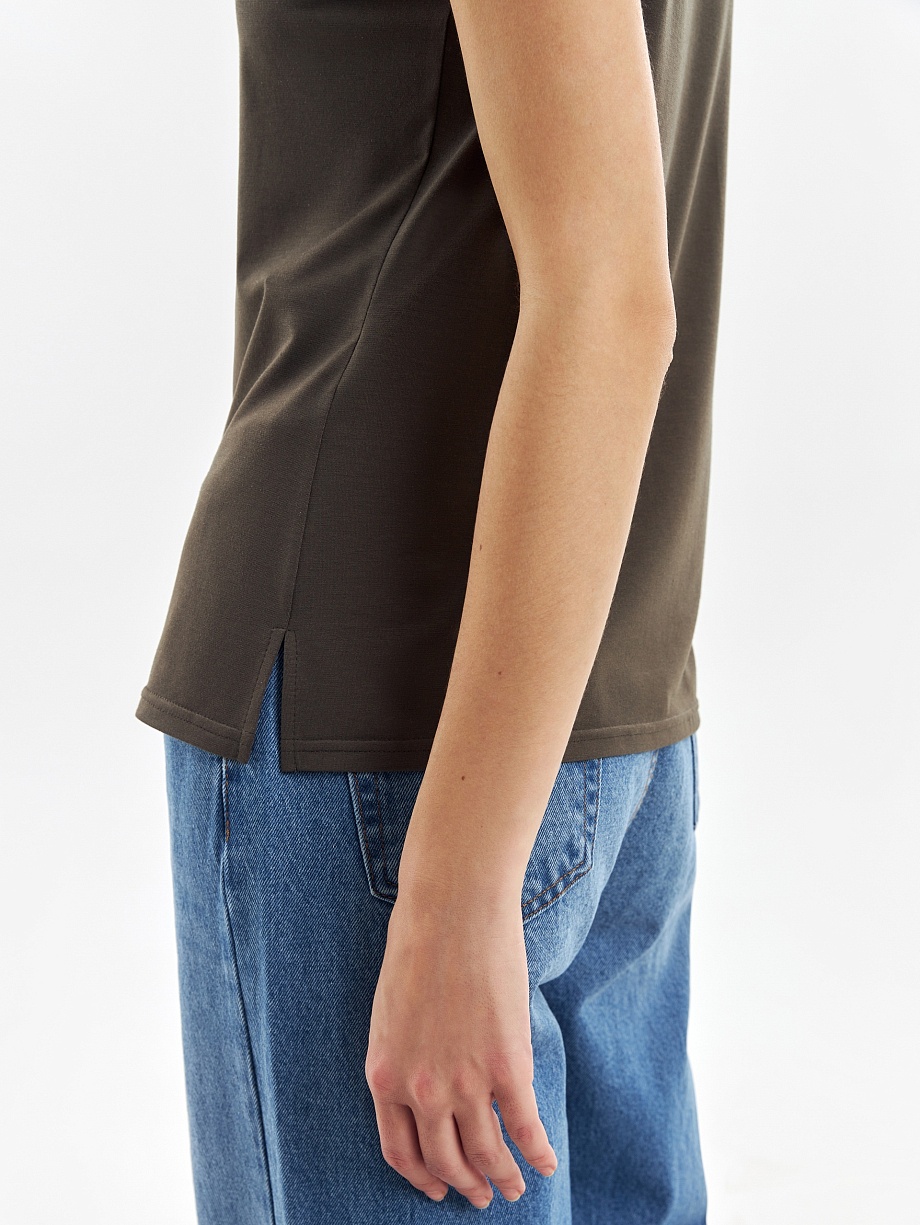 Топ из натуральных тканей с добавлением шёлка