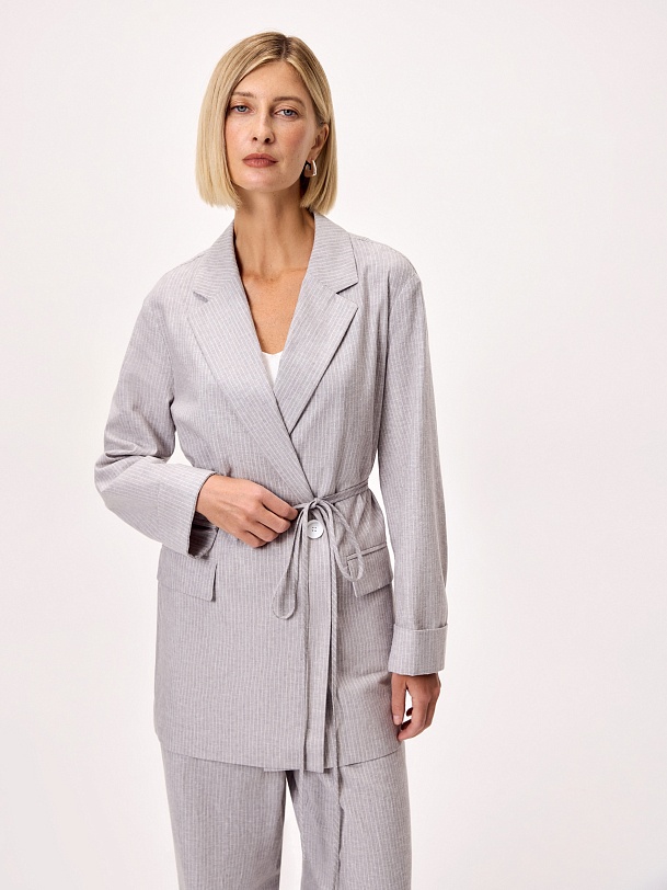 Жакет из хлопка и льна