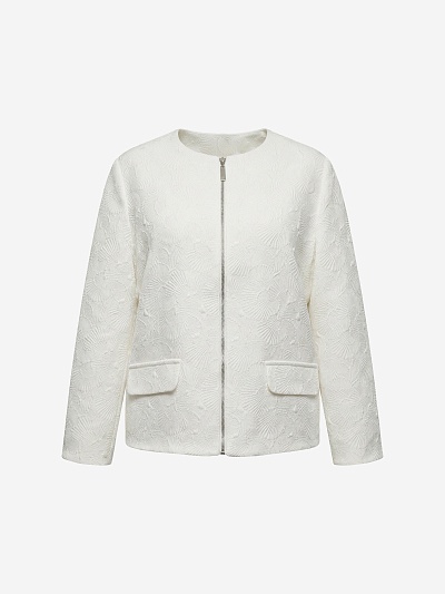 Укороченный жакет  из фактурного жаккарда