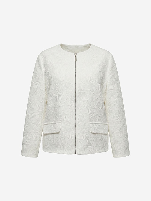 Укороченный жакет  из фактурного жаккарда