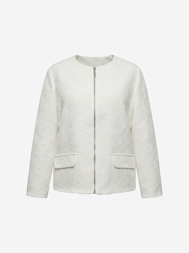 Укороченный жакет  из фактурного жаккарда