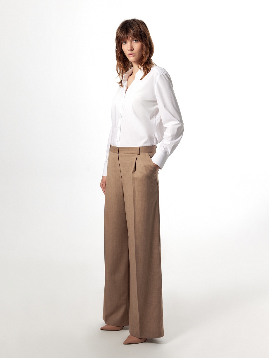 Прямые брюки из премиальной костюмной ткани