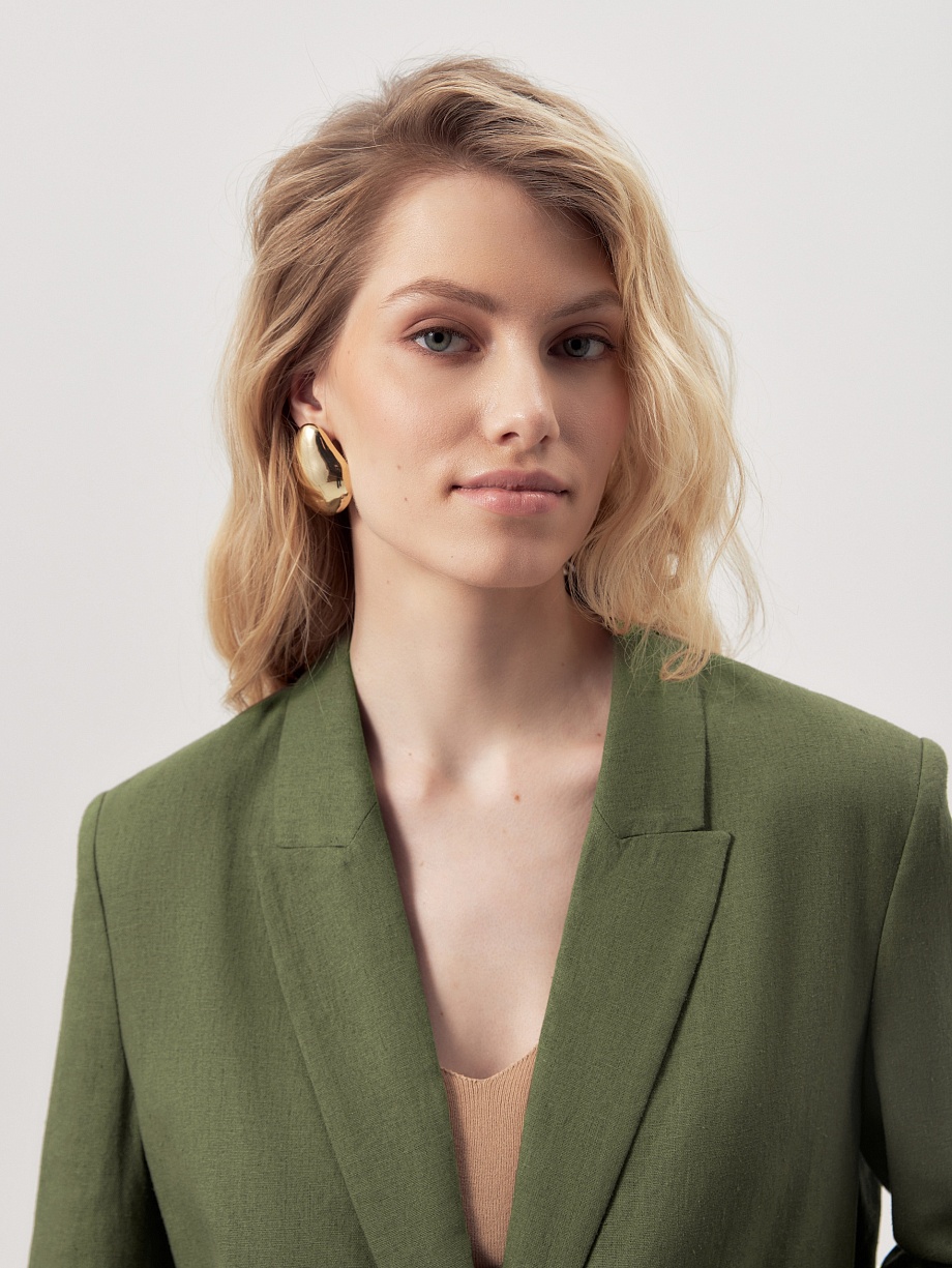 Прямой жакет из смесового льна