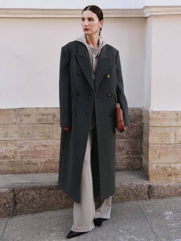 Пальто из премиальной шерсти с мембраной и съёмной подстёжкой POMPA арт.1016172p91192