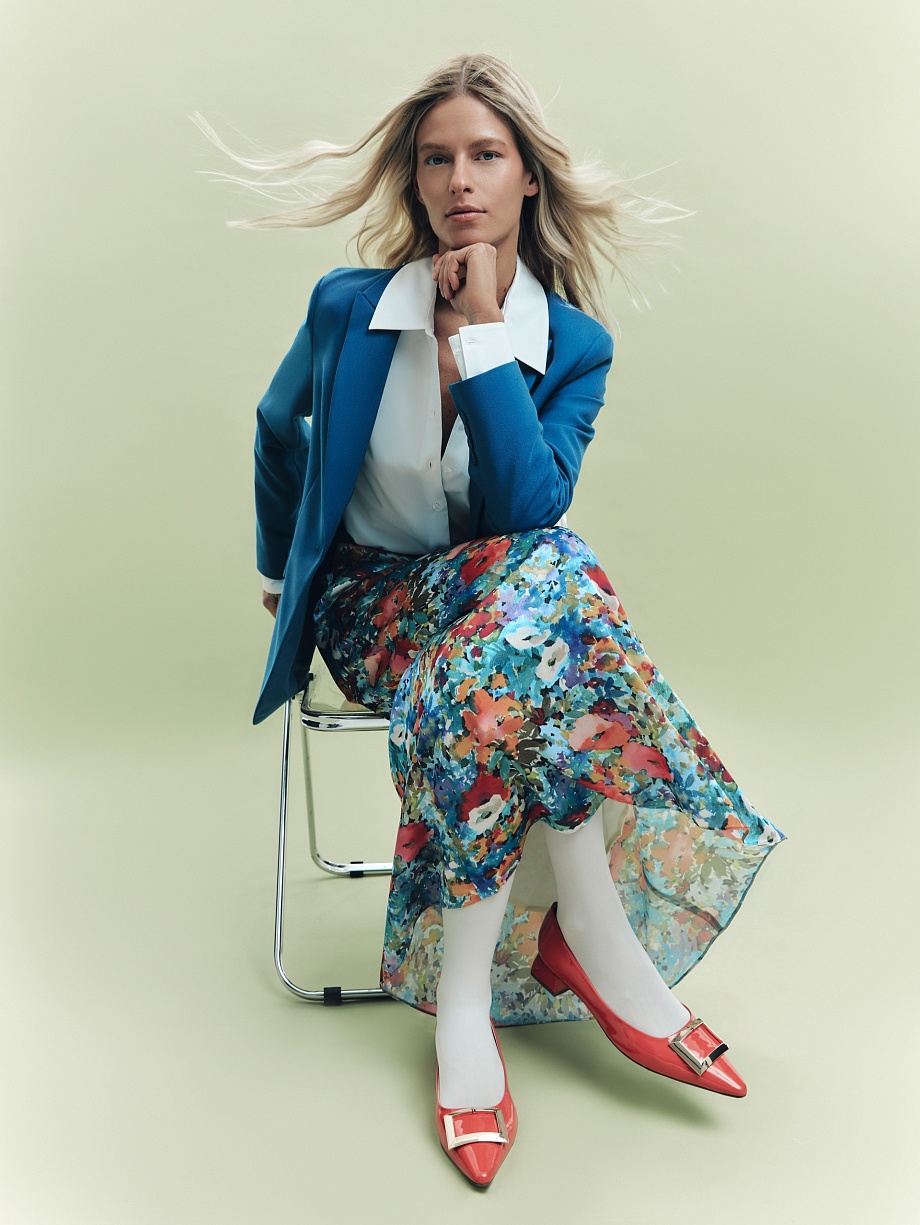 Летняя юбка макси в цветочном принте