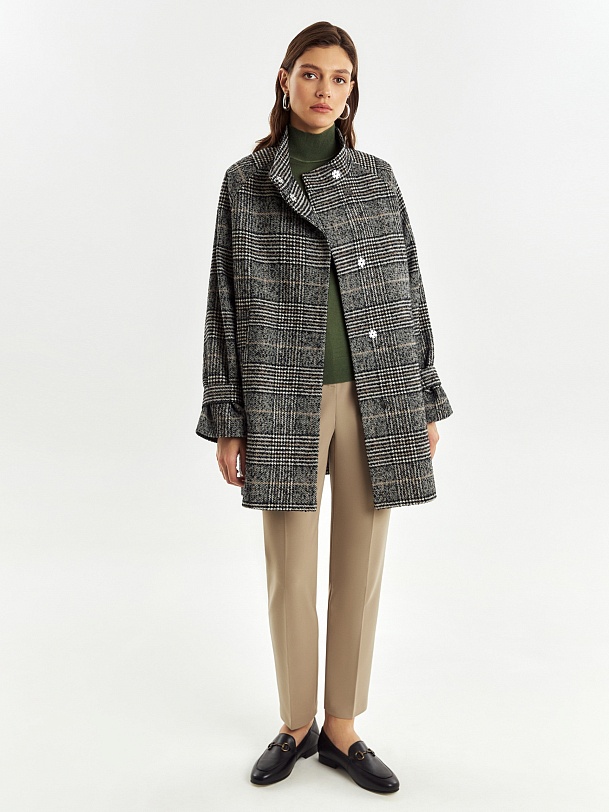 Полупальто из шерсти с мембраной и утеплённой спинкой