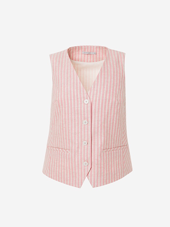 Летний жилет из вискозы и льна POMPA арт.3092545sr0190