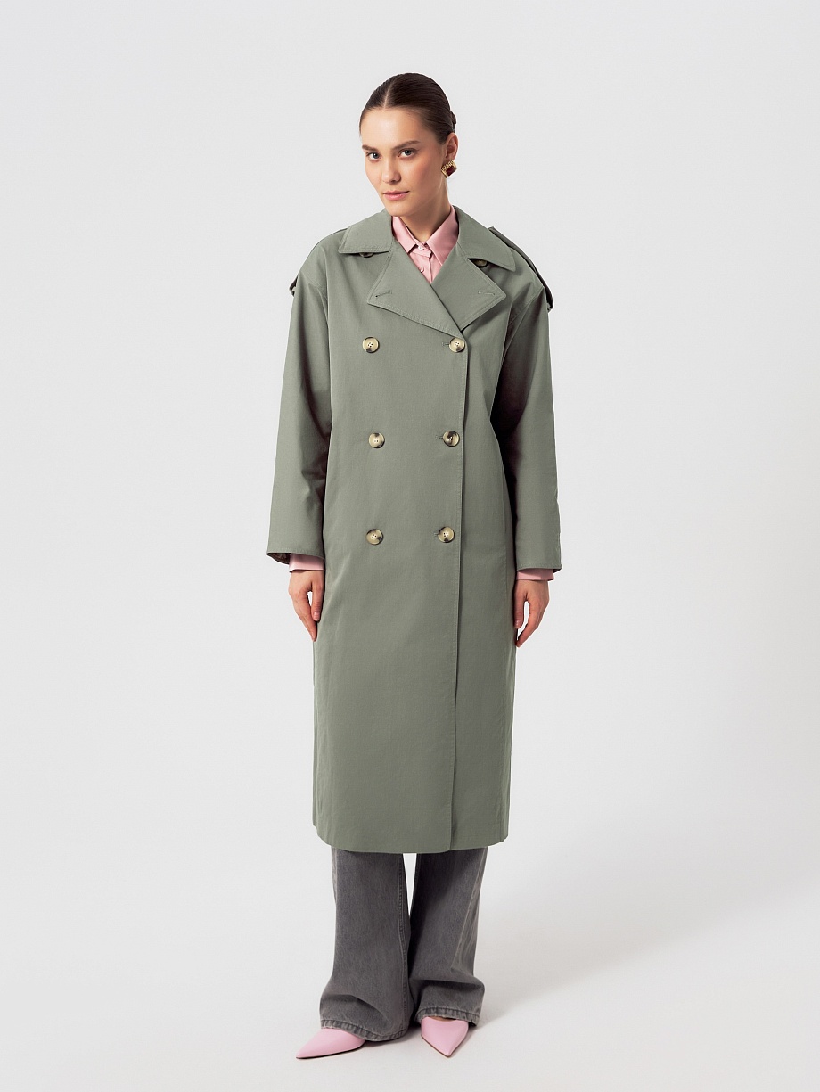 Классический двубортный тренч