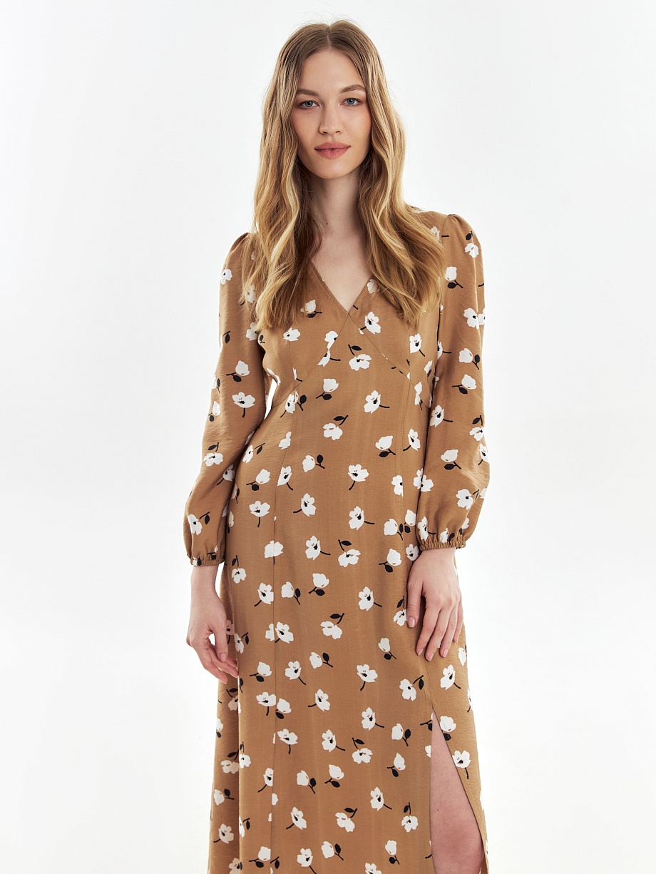 Платье из вискозы с цветочным принтом