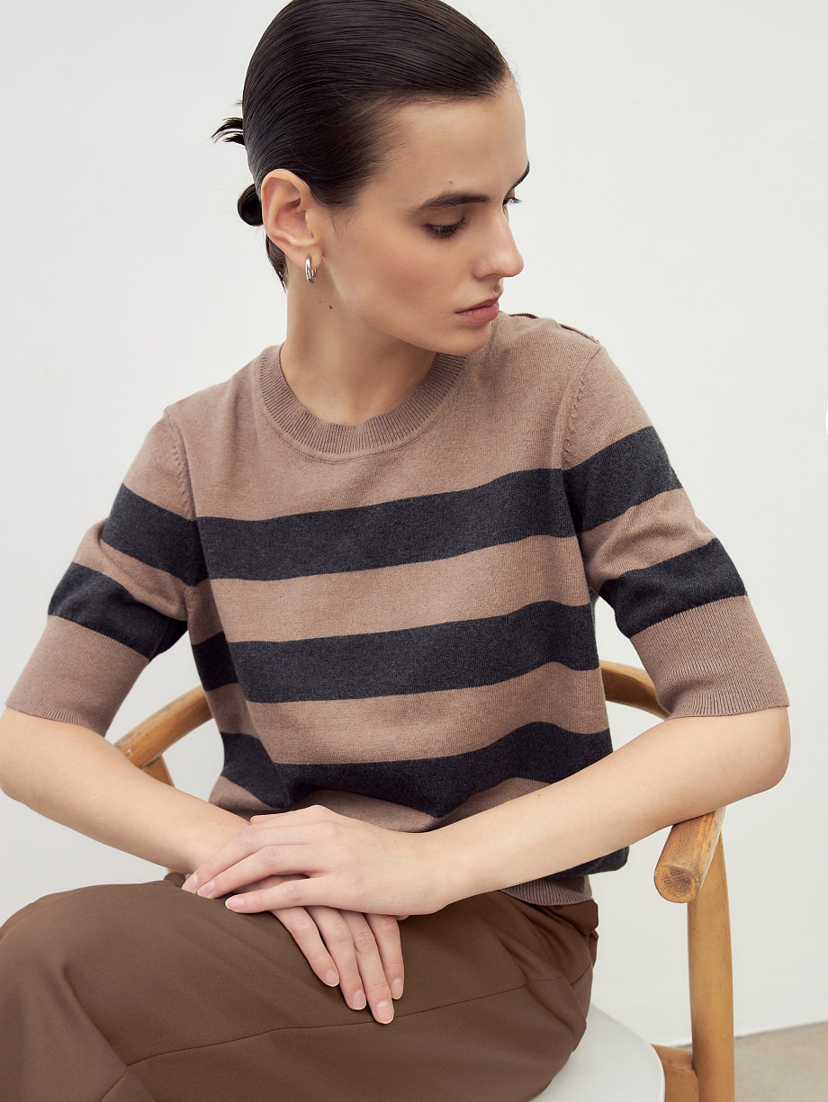 Вязаный джемпер из хлопка и кашемира