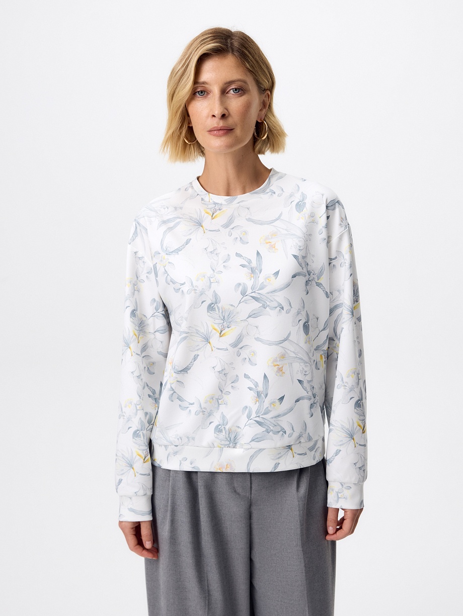 Свитшот с цветочным принтом