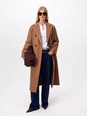 Пальто из шерсти с мембраной и утеплённой спинкой