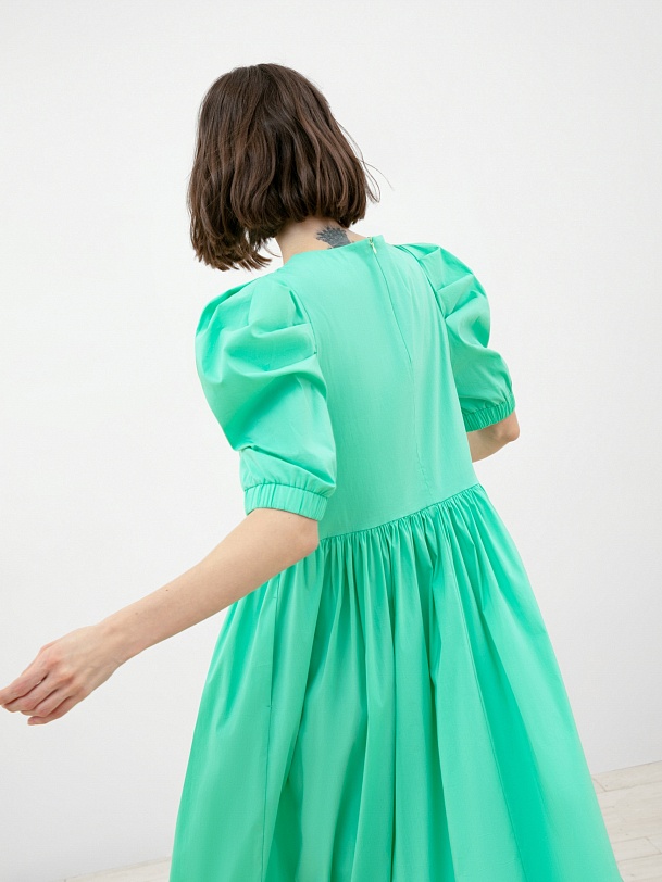 Платье длинное летнее с рукавами-фонариками