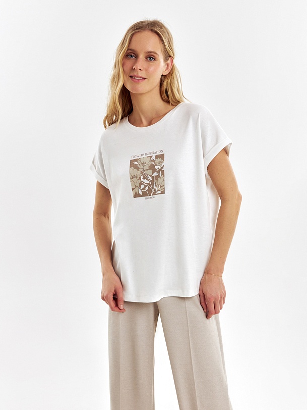 Свободная футболка из мерсеризированного хлопка