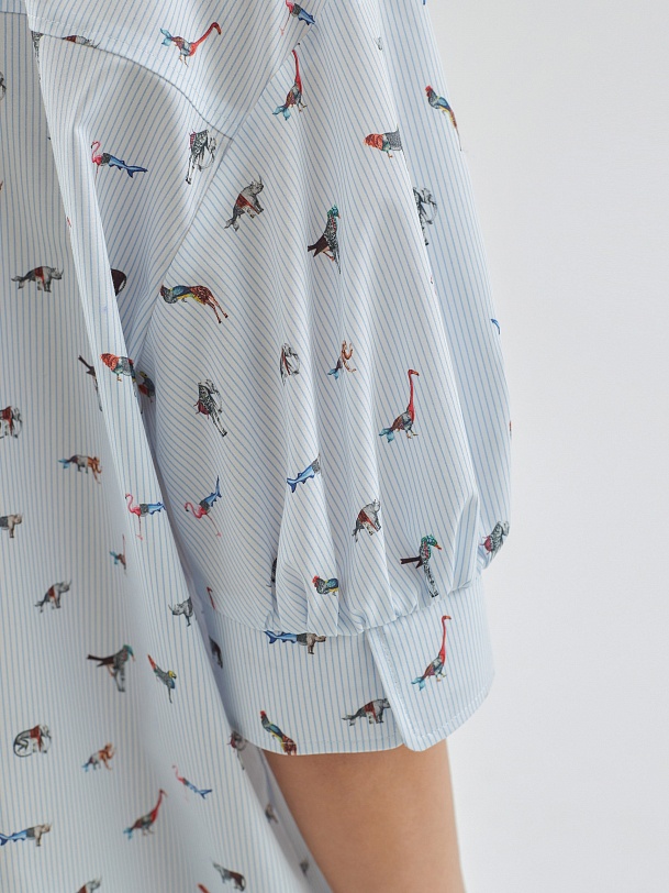 Платье-рубашка свободного кроя из 100% хлопка