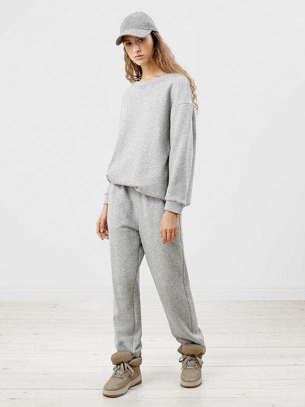 Свитшот женский серый меланж