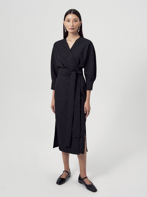 Платье на запах из фактурной ткани POMPA арт.2136471so0299