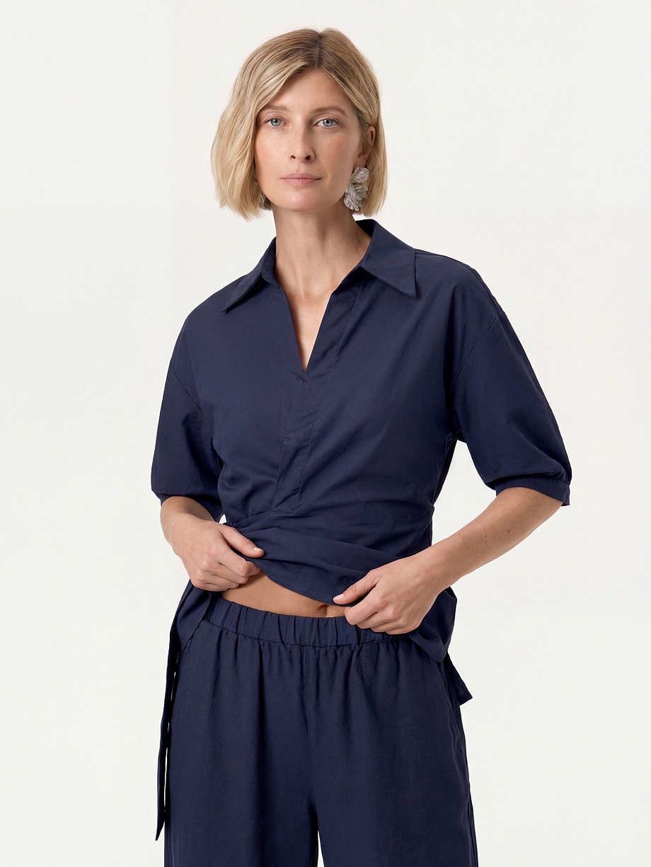 Брюки из хлопка и льна