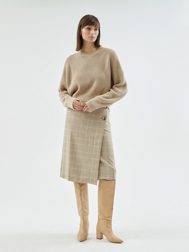 Вязаный джемпер из хлопкого трикотажа