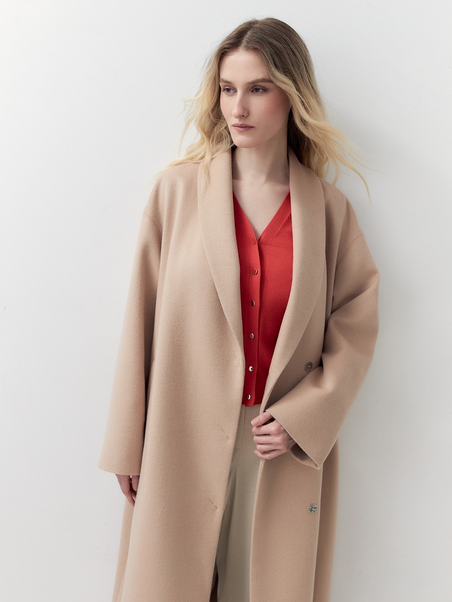 Демисезонное пальто из шерсти с мембраной