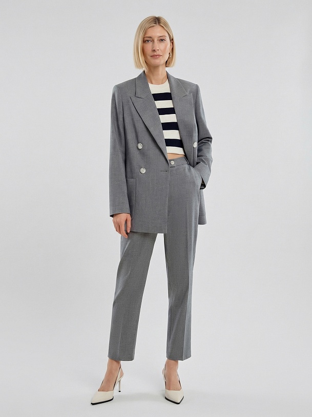 Укороченные брюки из костюмной ткани