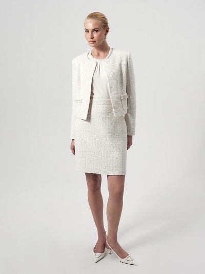 Юбка из твида с пайетками POMPA