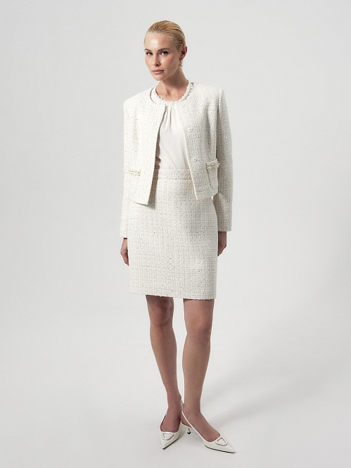 Юбка из твида с пайетками POMPA