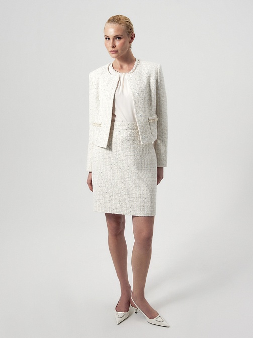 Юбка из твида с пайетками POMPA