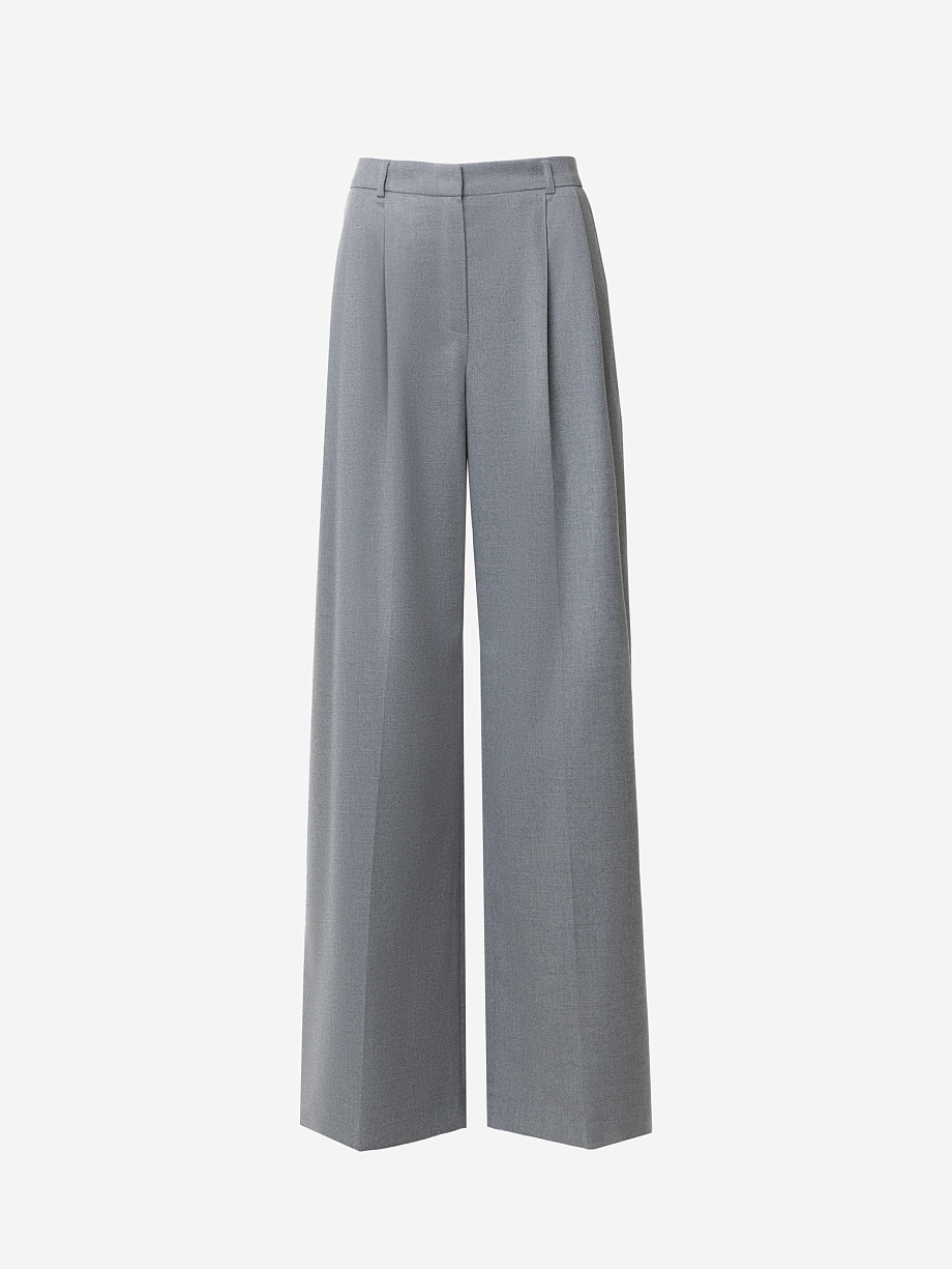 Брюки-палаццо из костюмной ткани