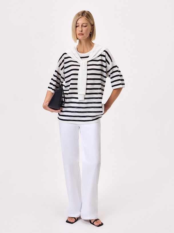 Джемпер из вискозы с воротником гюйс