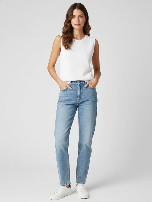 Прямой вязаный топ из вискозы и шелка