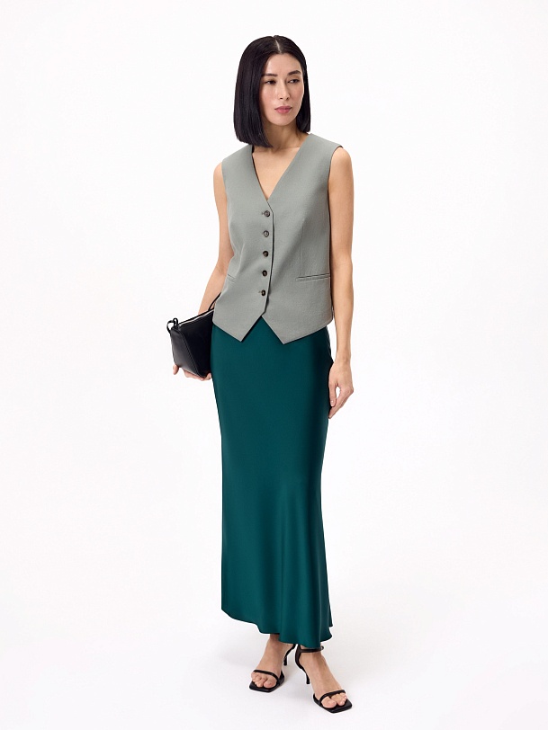 Юбка макси из атласа