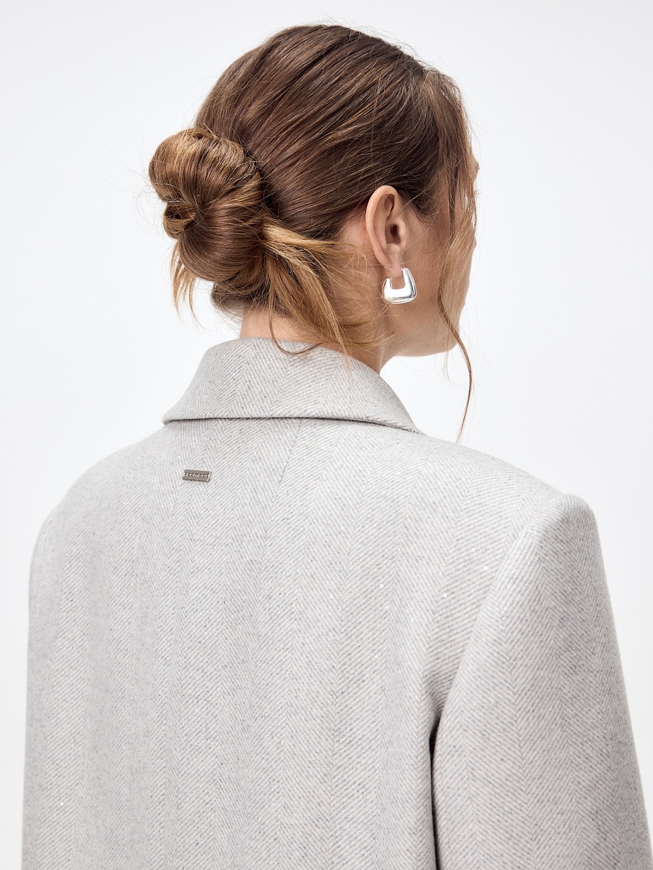 Пальто из шерсти с пайетками и мембраной