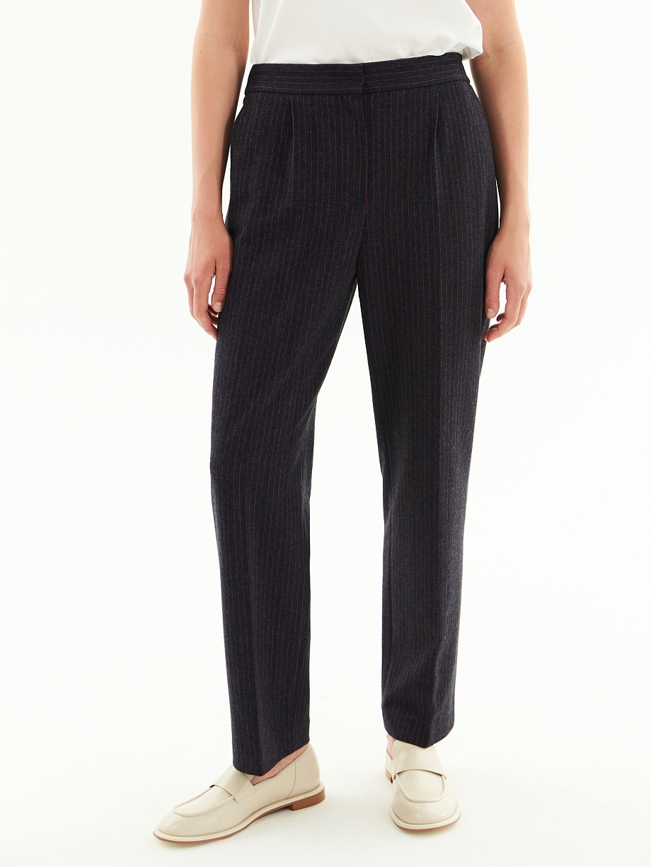 Прямые трикотажные брюки в полоску