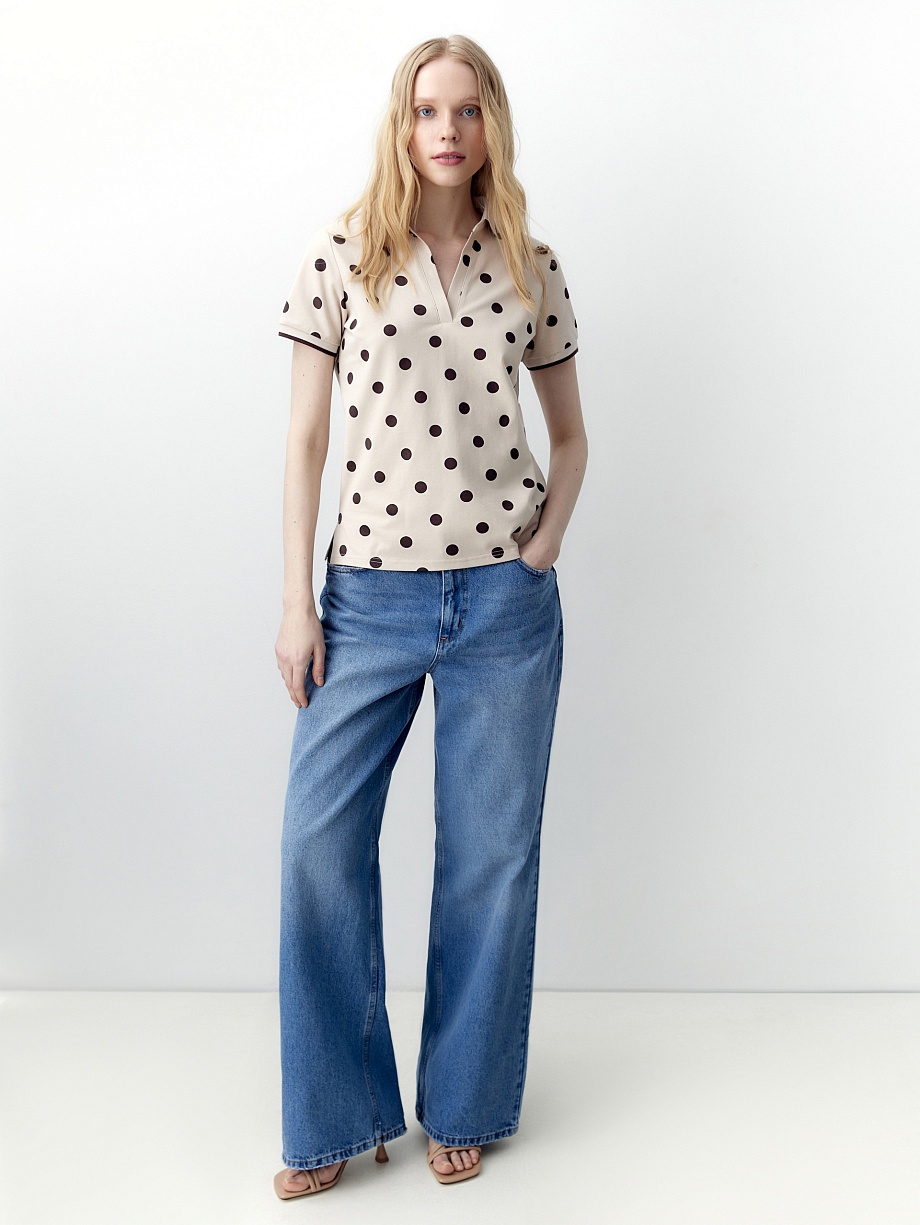 Хлопковая футболка-поло