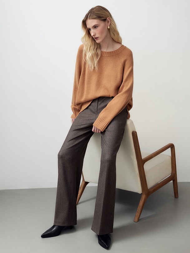 Прямые брюки из вискозной костюмной ткани