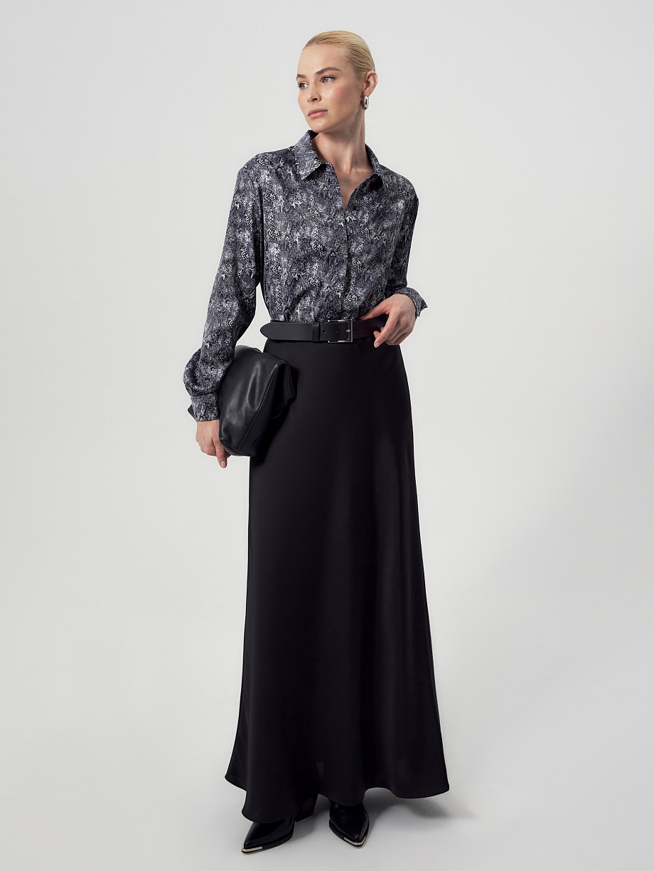 Юбка макси из атласа