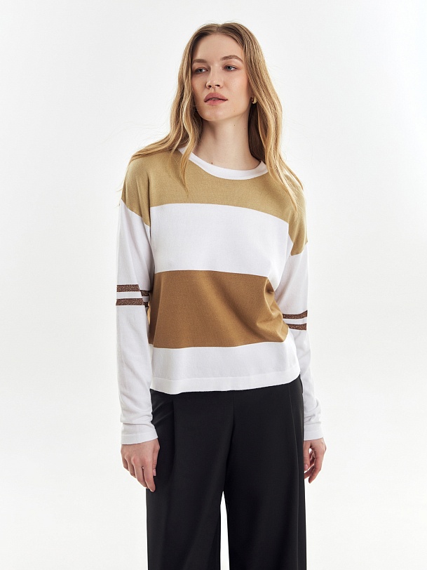 Джемпер из тонкого вязаного трикотажа