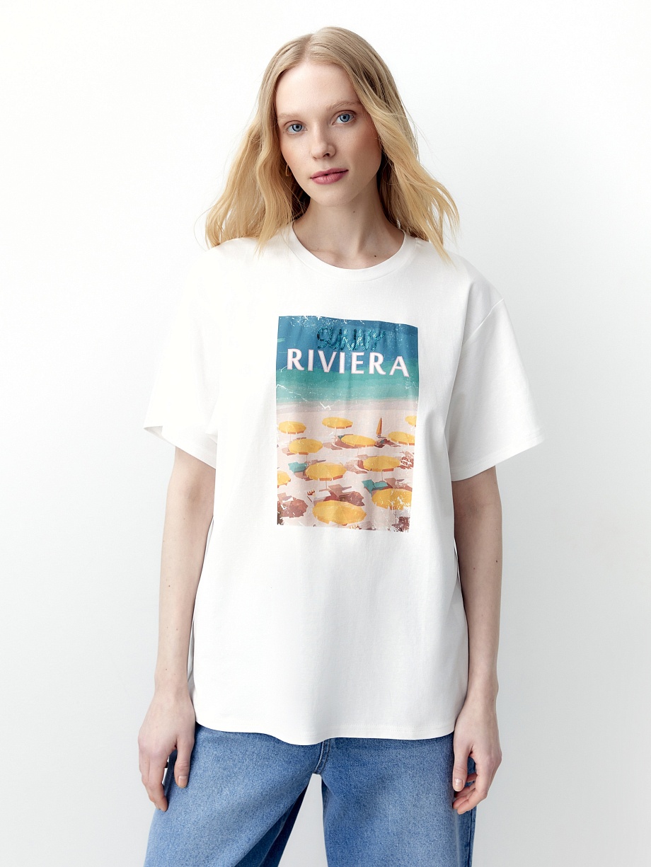 Футболка из 100% хлопка с принтом