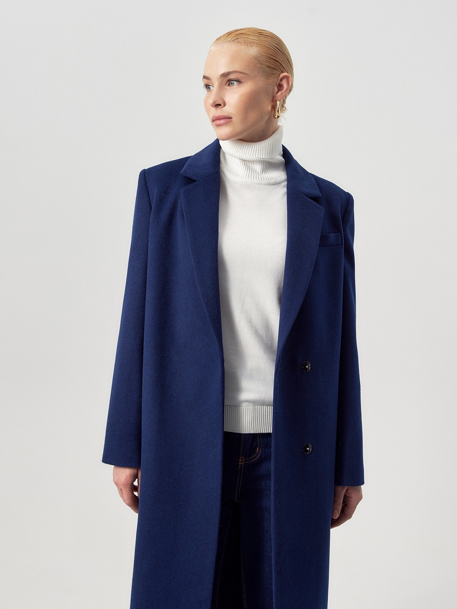 Пальто из шерсти с мембраной и утеплённой спинкой