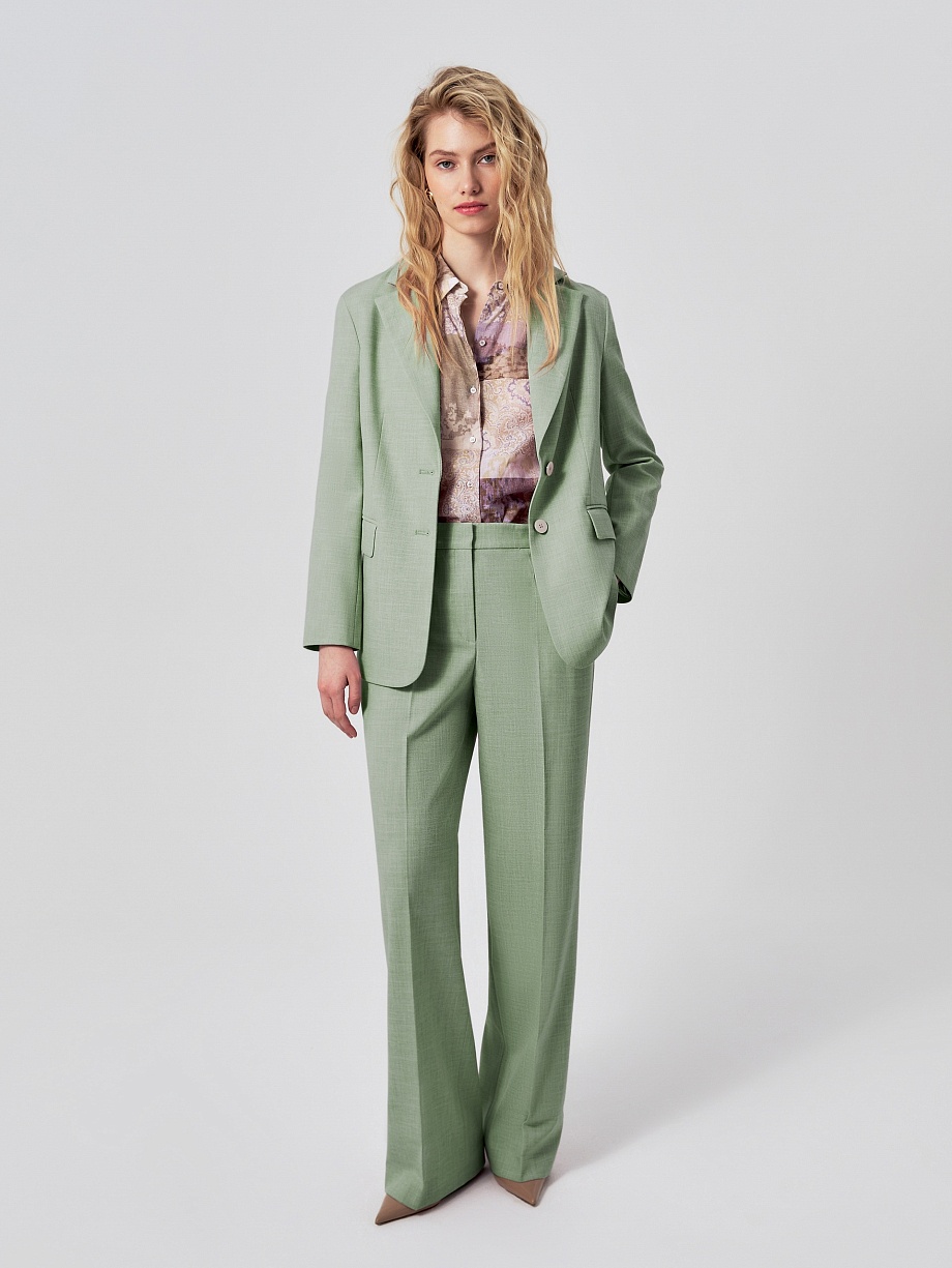 Прямой жакет из костюмной ткани