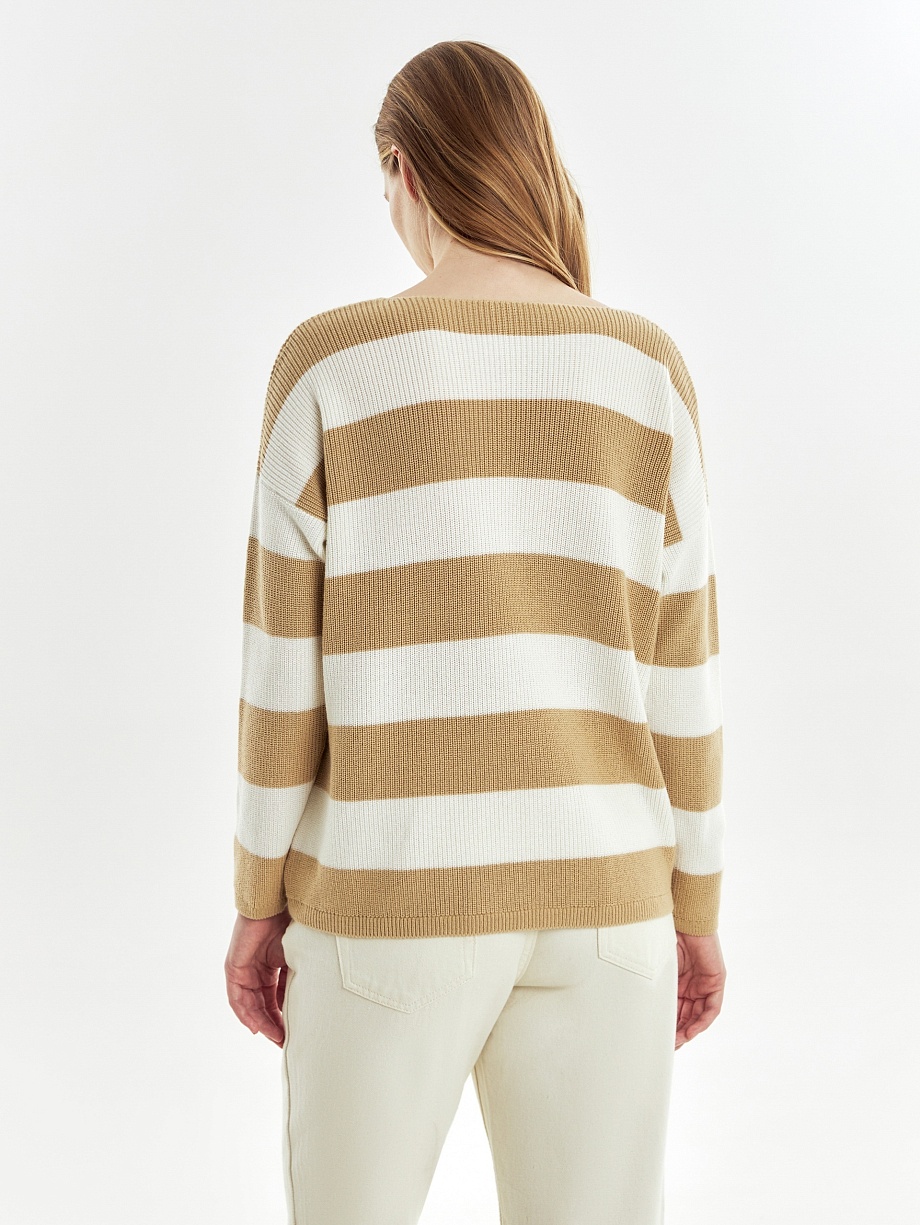 Джемпер в широкую полоску из вискозы и хлопка