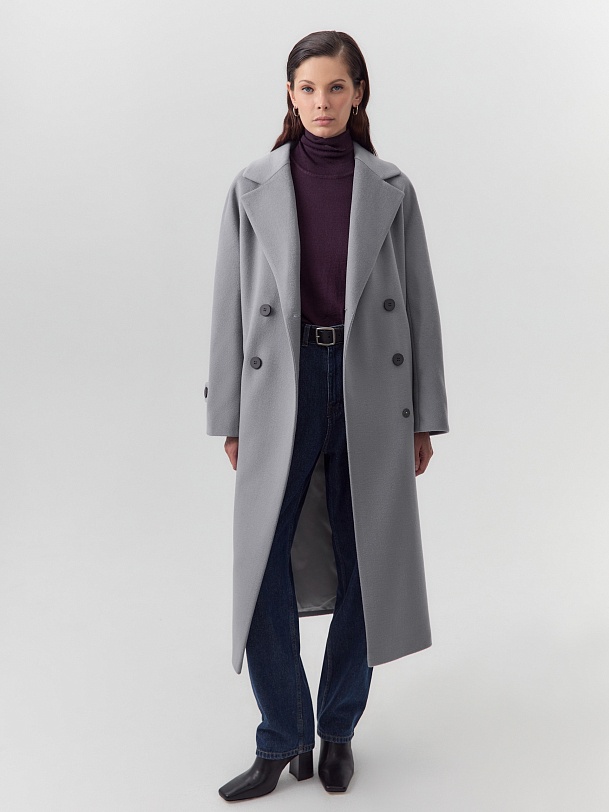 Шерстяное пальто с мембраной, утеплённой спинкой и съёмным капюшоном