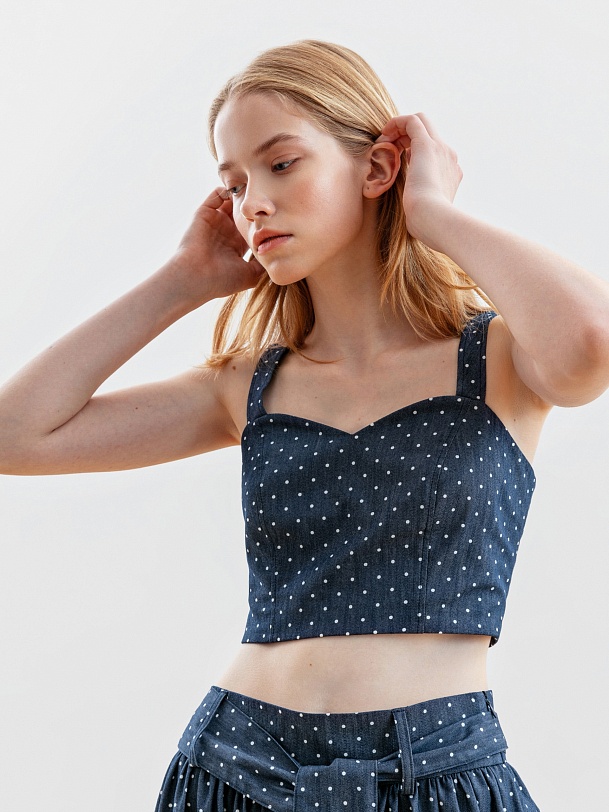 Кроп-топ джинсовый