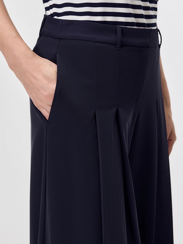 Брюки-палаццо из костюмной ткани с вискозой POMPA арт.3111410se1064